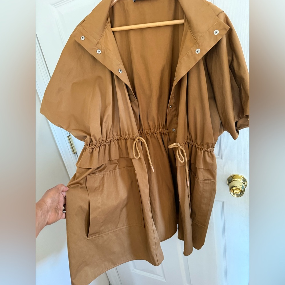 Zara Brown Utility Jacket with Hood